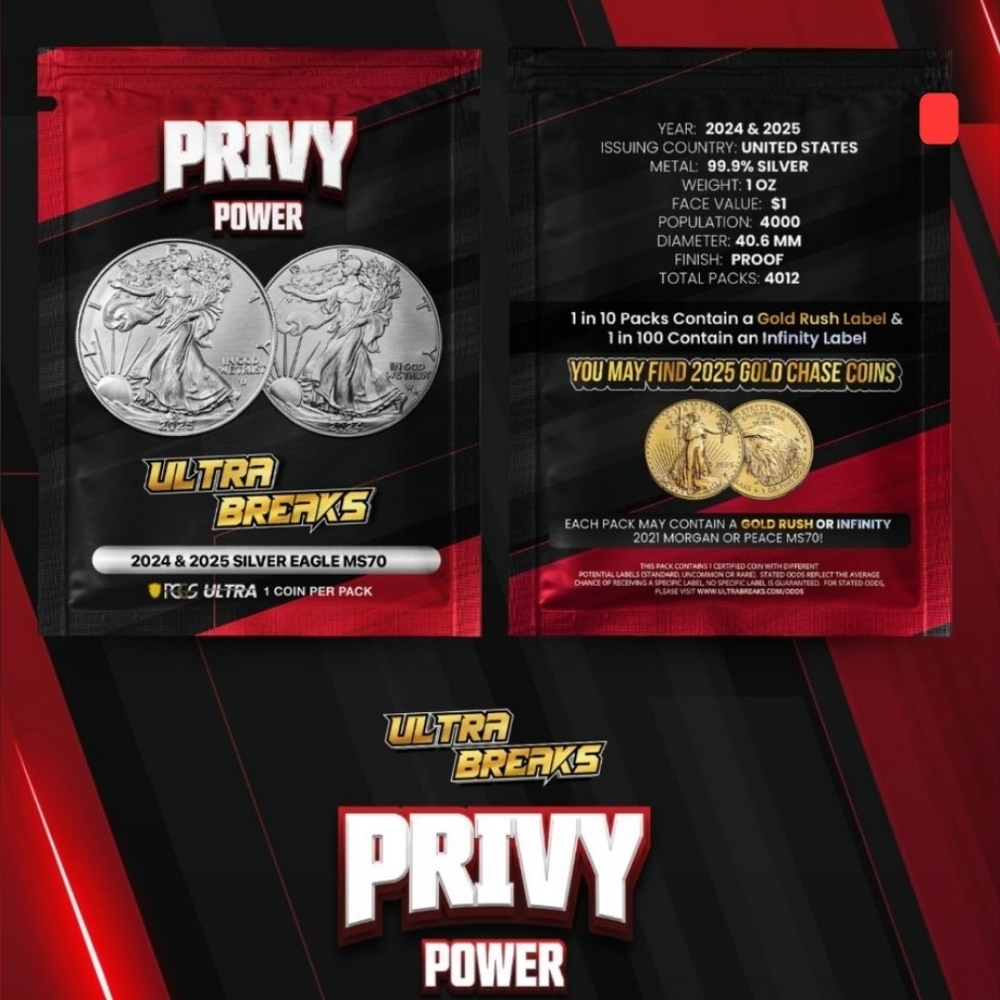 Ultra Breaks Privy Power Silver Coins